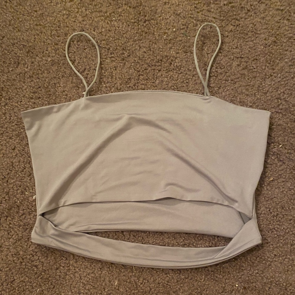 Grey crop top with strap